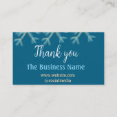 Blaue Orangenschneeflocken geben den Namen Weihnac Visitenkarte (Rückseite)