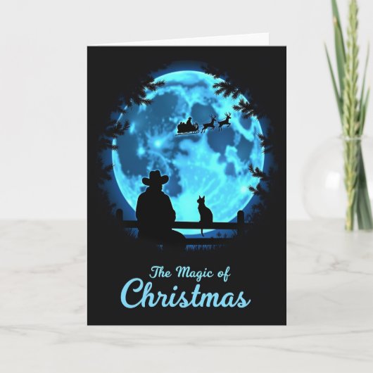 Blaue Orb Weihnachtskarte Karte (Vorderseite)
