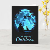 Blaue Orb Weihnachtskarte Karte (Gelbe Blume)