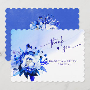 Blaue Orchidee  Hochzeit Danke-Karte Einladung