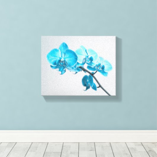 blaue Orchidee Leinwanddruck (Insitu (Holzboden))