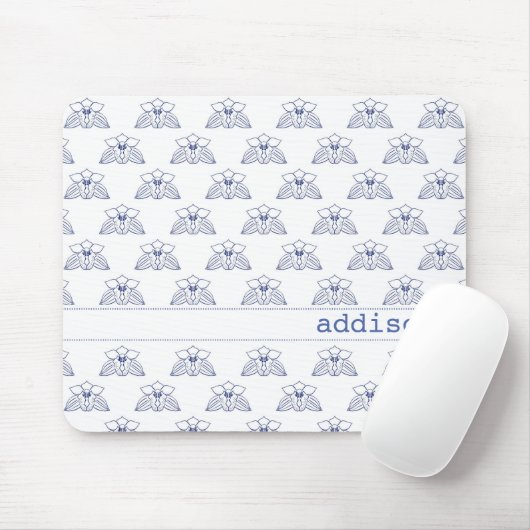 Blaue Orchidee Mousepad (Mit Mouse)