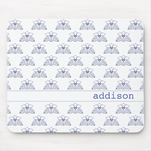 Blaue Orchidee Mousepad (Vorne)