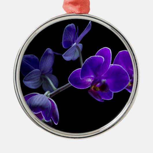 Blaue Orchidee Ornament Aus Metall (Vorne)