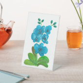 Blaue Orchidee Sockelschild (In SItu)