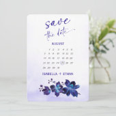 Blaue Orchidee Türkis Save the Date Karte Ideen (Stehend Vorderseite)