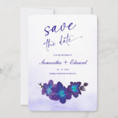 Blaue Orchidee Türkis Save the Date Karte Ideen (Vorderseite)