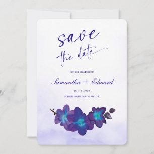 Blaue Orchidee Türkis Save-the-Date-Karten Ideen Einladung