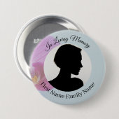 Blaue Orchideen-Andenken-Foto-Button Button (Vorne & Hinten)