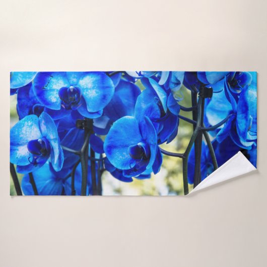 Blaue Orchideen Badehandtuch (Badehandtuch)