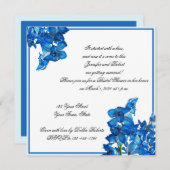 Blaue Orchideen-Brautparty-Einladung Einladung (Vorne/Hinten)