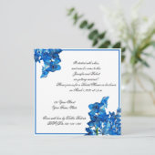 Blaue Orchideen-Brautparty-Einladung Einladung (Stehend Vorderseite)