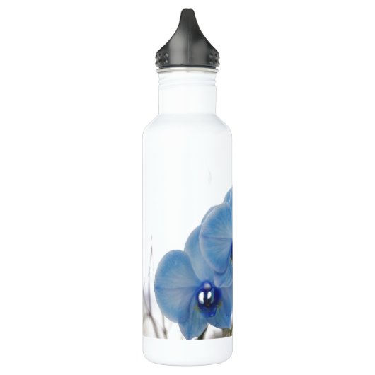 Blaue Orchideen Edelstahlflasche (Links)