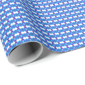 Blaue Orchideen Geschenkpapier (Rolleneckpunkt)