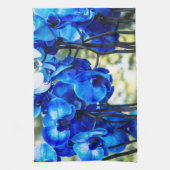Blaue Orchideen Geschirrtuch (Vertikal)