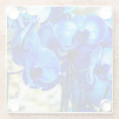 Blaue Orchideen Glasuntersetzer (Rückseite)