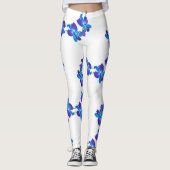 Blaue Orchideen Leggings (Vorderseite)