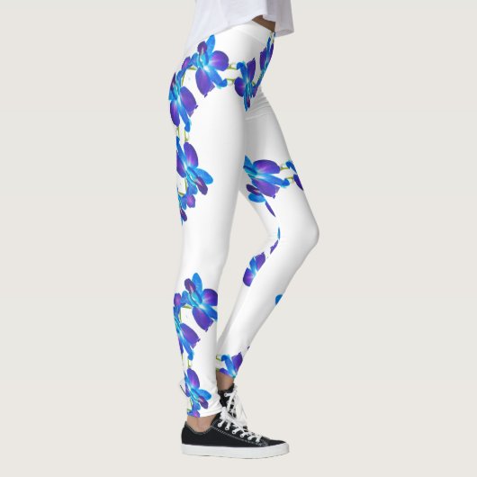 Blaue Orchideen Leggings (Rechts)