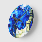 Blaue Orchideen Runde Wanduhr (Winkel)
