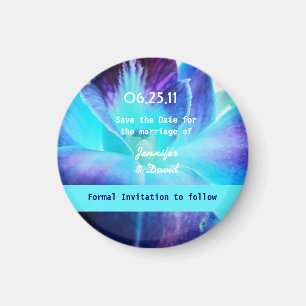 Blaue Orchideen-Save the Date Magnet