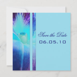 Blaue Orchideen-Save the Date Mitteilung Save The Date