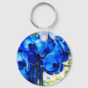 Blaue Orchideen Schlüsselanhänger