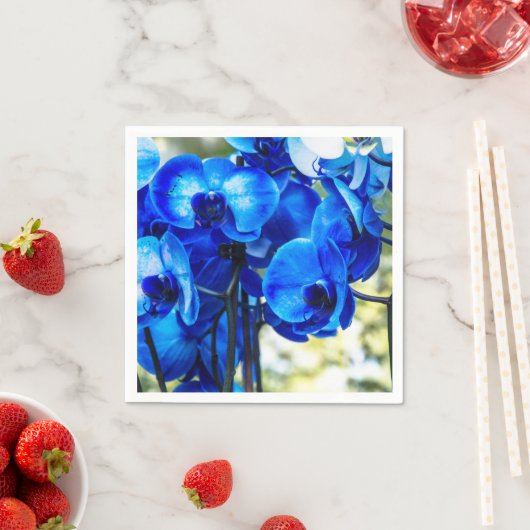 Blaue Orchideen Serviette (Beispiel)