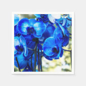 Blaue Orchideen Serviette (Vorderseite)