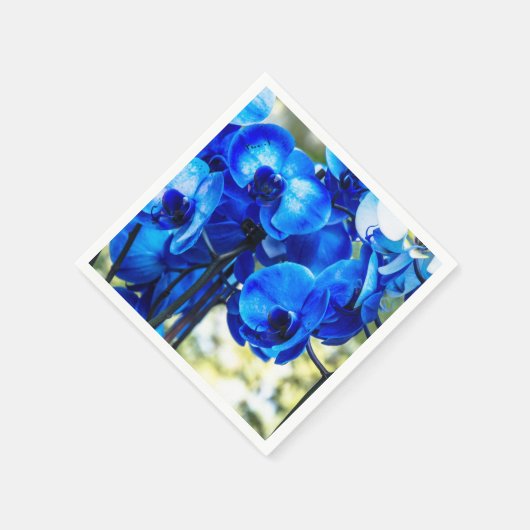 Blaue Orchideen Serviette (Ecke)