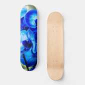 Blaue Orchideen Skateboard (Vorderseite)