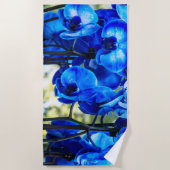 Blaue Orchideen Strandtuch (Vorderseite)
