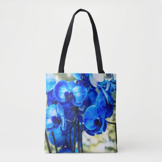Blaue Orchideen Tasche (Vorderseite)