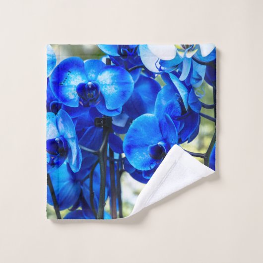 Blaue Orchideen Waschlappen (Waschlappen)