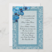 Blaue Orchideen zum Hochzeitstag Einladung (Vorderseite)