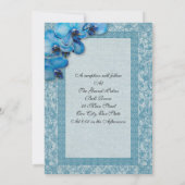 Blaue Orchideen zum Hochzeitstag Einladung (Rückseite)