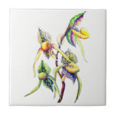 Blaue Orchideenmalerei Fliese (Vorderseite)