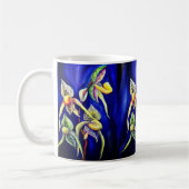Blaue Orchideenmalerei Kaffeetasse (Links)