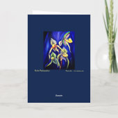 Blaue Orchideenmalerei Karte (Rückseite)