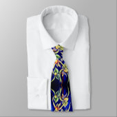 Blaue Orchideenmalerei Krawatte (Gebunden)