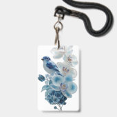 Blaue Orchideenvogel-Abzeichen* Ausweis (Vorderseite mit Lanyard)
