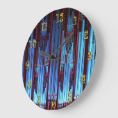 Blaue Orgelpfeife Große Wanduhr (Winkel)