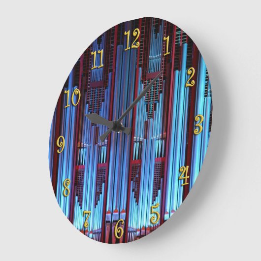 Blaue Orgelpfeife Große Wanduhr (Winkel)