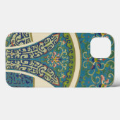 Blaue Orientalische Designs mit lächelnden Gesicht Case-Mate iPhone Hülle (Rückseite (Horizontal))
