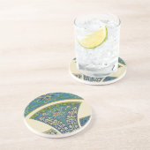 Blaue Orientalische Designs mit lächelnden Gesicht Getränkeuntersetzer (Seite)