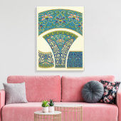 Blaue Orientalische Designs mit lächelnden Gesicht Leinwanddruck (Insitu (Wohnzimmer))