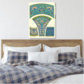 Blaue Orientalische Designs mit lächelnden Gesicht Leinwanddruck (Insitu (Schlafzimmer))