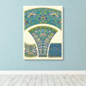 Blaue Orientalische Designs mit lächelnden Gesicht Leinwanddruck (Insitu (Holzboden))