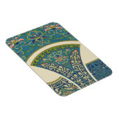 Blaue Orientalische Designs mit lächelnden Gesicht Magnet (Rechte Seite)