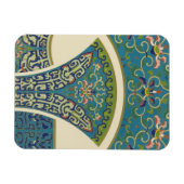 Blaue Orientalische Designs mit lächelnden Gesicht Magnet (Horizontal)