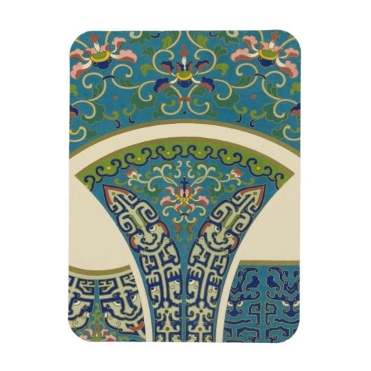 Blaue Orientalische Designs mit lächelnden Gesicht Magnet (Vertikal)